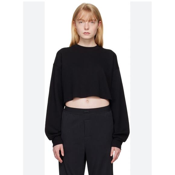 Skims Cotton Fleece Cropped
Crewneck - Onyx - Picture 1 of 4